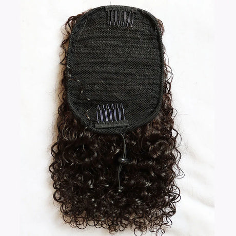 Human Hair Extensions Draw String Ponytails Jerry Afro Kinky Curly Virgin Human Hair Clip In Ponytail Extension for Black Women