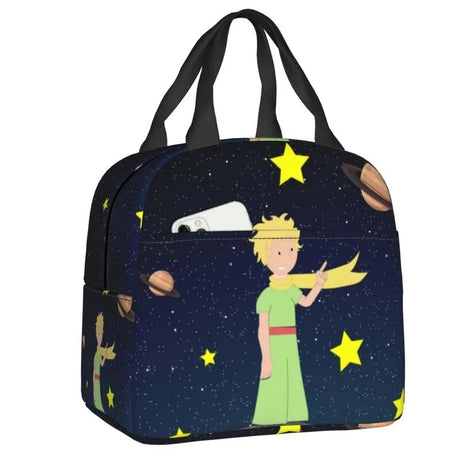 Custom The Little Prince Birds And Stars Lunch Bag Men Women Thermal Cooler Insulated Lunch Box for Adult Office