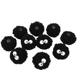 DIY Black Plush Ball Shoes Charms for Furry Ball Cute Hole Shoe Charms Designer Lovely Accessories All-match Hot Sale 2024