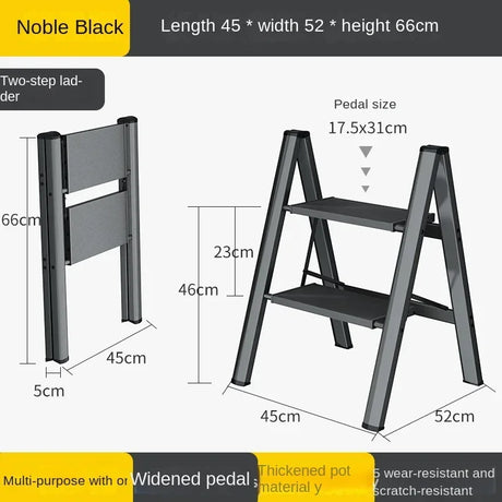 Multifunctional Folding Ladder Aluminum Alloy High Stools Kitchen Load-bearing 300kg Step Ladder Chair Widen 3 Step Ladder