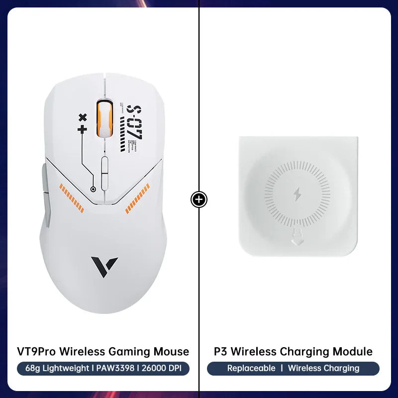 Rapoo VT9PRO Wireless Gaming Mouse Esports Grade 68g Ultra-Light 26000DPI 8 Buttons Optical PAW3398 Computer Mouse For Laptop PC