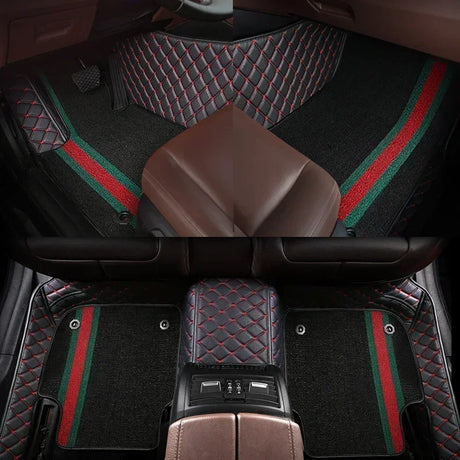 Customized Style Luxury Double Layer Car Floor Mat for BMW 5 Series E39 1995-2004 E60 F10 G30 2017-2022 Interior Details