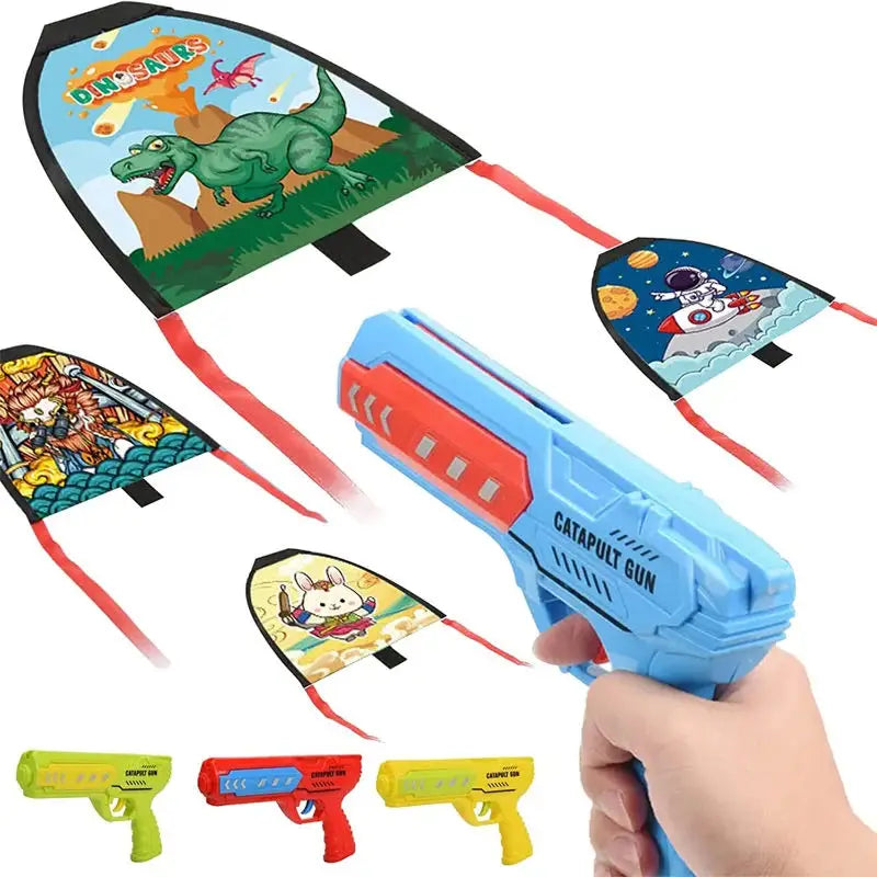 2023 Kids Slingshot Kite Windless Flight Rubber Band Catapult Toy  Launcher Outdoor Catapult Kite Toys for Boys Christmas Gift