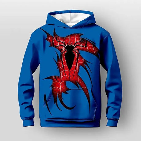 Boys Spider Hoodie Pullover Long Sleeve 3D Print Fall Winter Fashion Streetwear Cool Polyester Kids Outdoor Casual Daily Regular