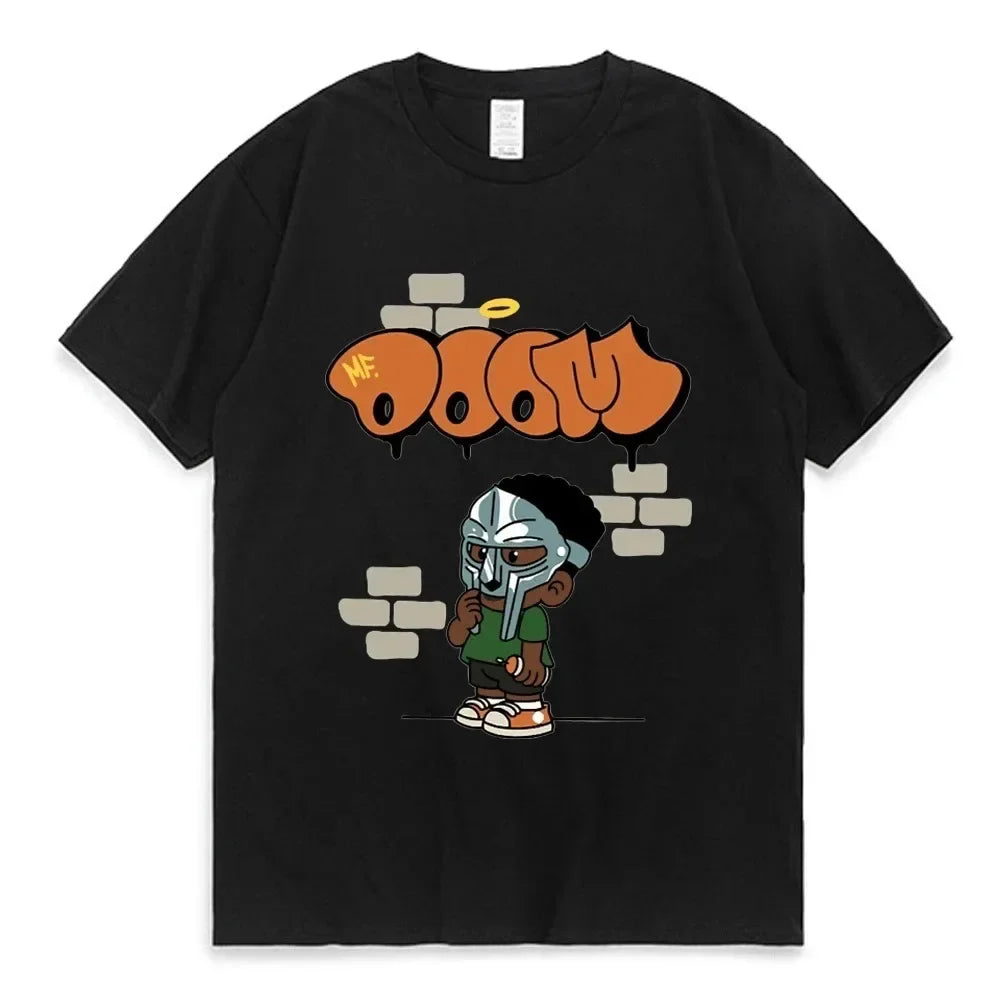 Singer Mf Doom Madlib Madvillain Double Sided Graphic Tshirt Tops Male Loose Hip Hop T Shirt Men Women Fleece Cotton T-shirts