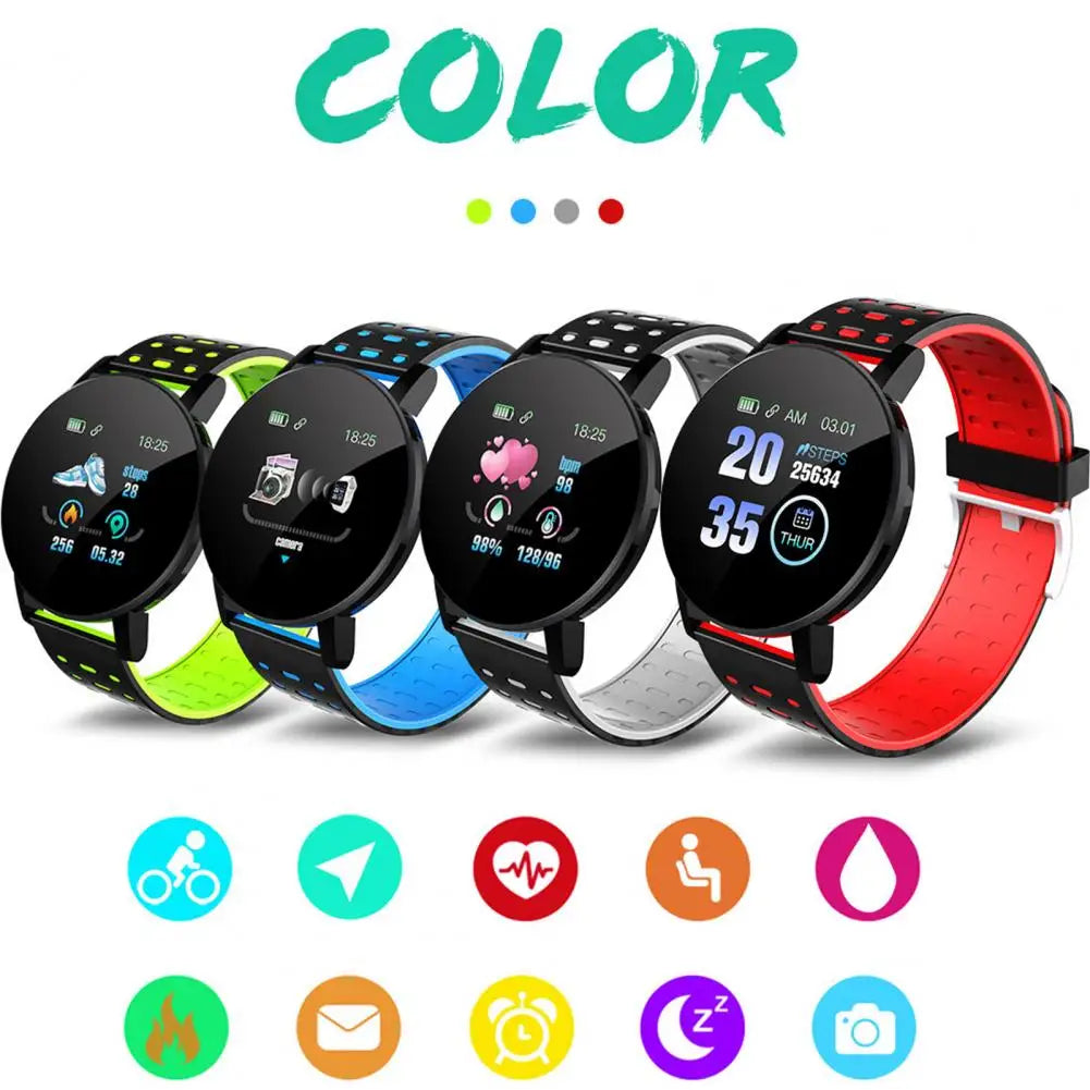 119 Plus Useful Smart Wristwatch Rechargeable Multifunctional Waterproof Smart Watch Support Remote Control