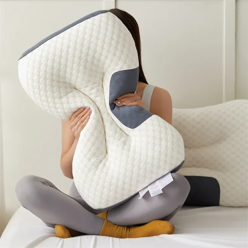 3D Neck Pillow Orthopedic To Help Sleep And Protect The Neck High Elastic Soft Porosity Washable Pillows Bedding For Hotel Home