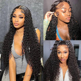 12A Kinky Curly Human Hair Bundles With Frontal HD Transparent 13x4 Brazilian Jerry Curl Weave Deep Wave Bundles And Closure