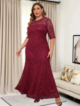 Plus Size Elegant Party Evening Formal Lace Dresses For Women