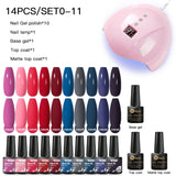 Mtssii  13/16Pcs Gel Nail Polish Set With 36W UV Lamp Dryer Manicure Kit Semi Permanent Soak Off Base Top Coat Nail Art UV Gel