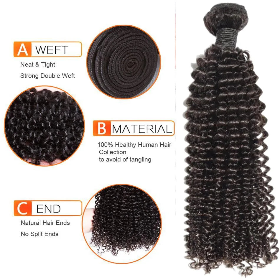 30 32 Inches Long Curly Natural Human Hair 100 Roots Real Natural Hair Bundles Kinky Curls Extensiones De Cabello Para Mujeres