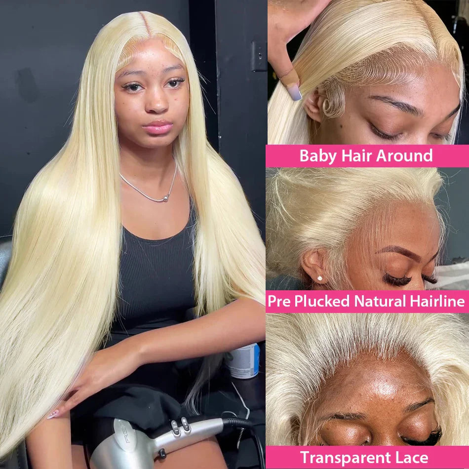 250 Density 613 Blonde Straight 13x6 Lace Frontal Wig Brazilian Colored Glueless Wigs For Women 13x4 Lace Front Human Hair Wigs