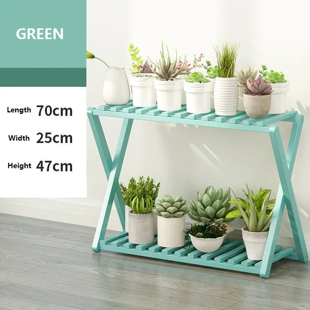 Wooden Multilayer Flowerpot Organizer Flower Holder Balcony Stand Pots Display Shelf Plant Stand Living Room Outdoor Furniture