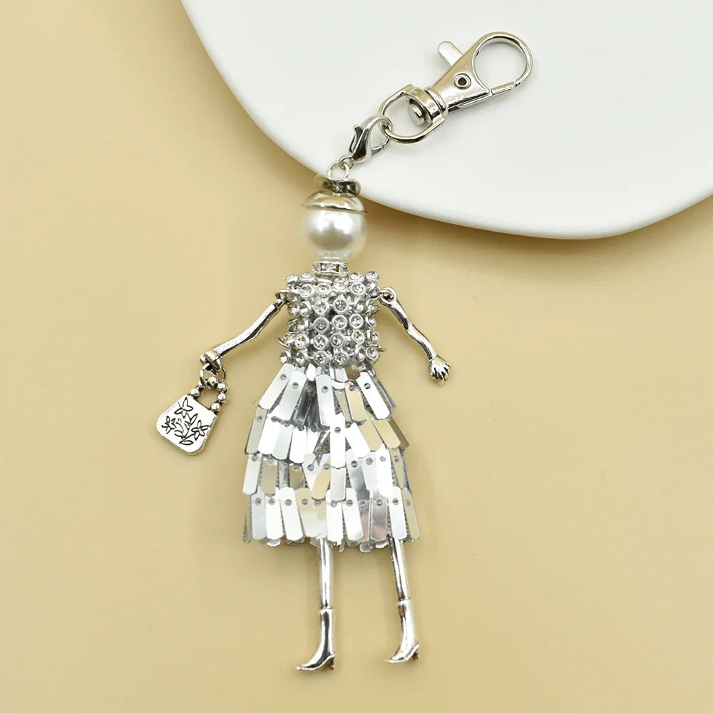 YLWHJJ brand Doll Handmade Cute charm keychain for Women Car Pendant Girls fashion Jewelry Bag key chains Accessories key ring