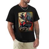 men cotton tshirt black t-shirt Mazinger Z T-Shirt summer clothes boys white t shirts plain black t shirts