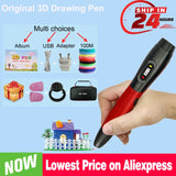 Creative 3D Drawing Pen for Kids - Adjustable Speed, LCD Display, Compatible with PLA Filament - Perfect DIY Art Gifts!