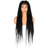 36" Full Lace Braided Wigs Synthetic Long Black Braided Wigs With Baby Hair 360 Lace Front Box Braids Wig Black Mix Burgundy Wig