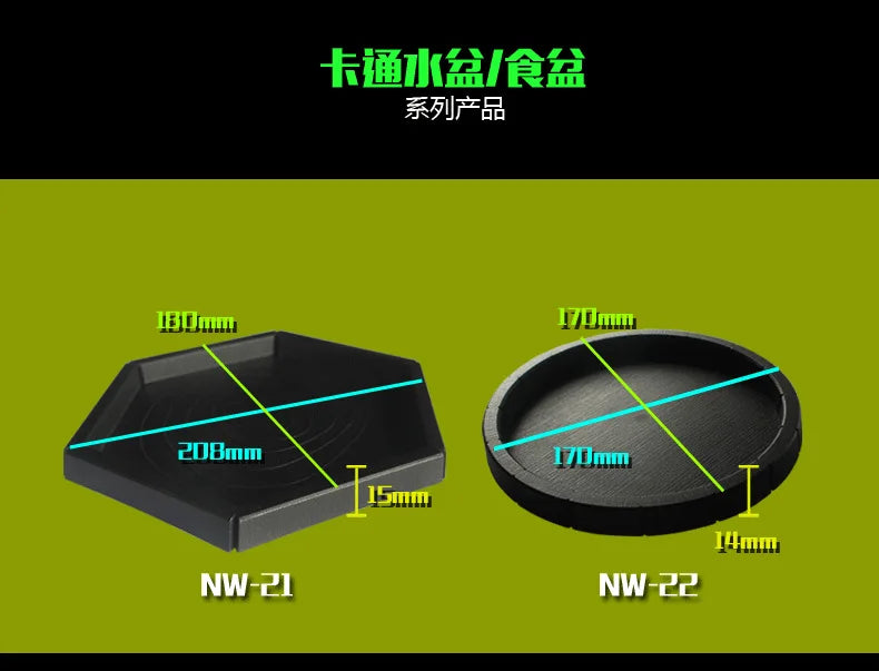 Reptile Bowls Terrarium Feeding Worm Dish Reptile Mealworm Feeder Dish Plastic Bowl for Frog Snake Spiders Turtles