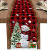 Christmas Snowman Table Runner for Kitchen Decor Snowflakes Christmas Tree Table Runner for Wedding Festive Party Dresser Scarf