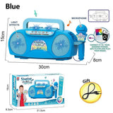 Kids Microphone Karaoke Machine Music Instrument Toys with Light Indoor Outdoor Travel Educational Toy Gift for Girl Boy Child