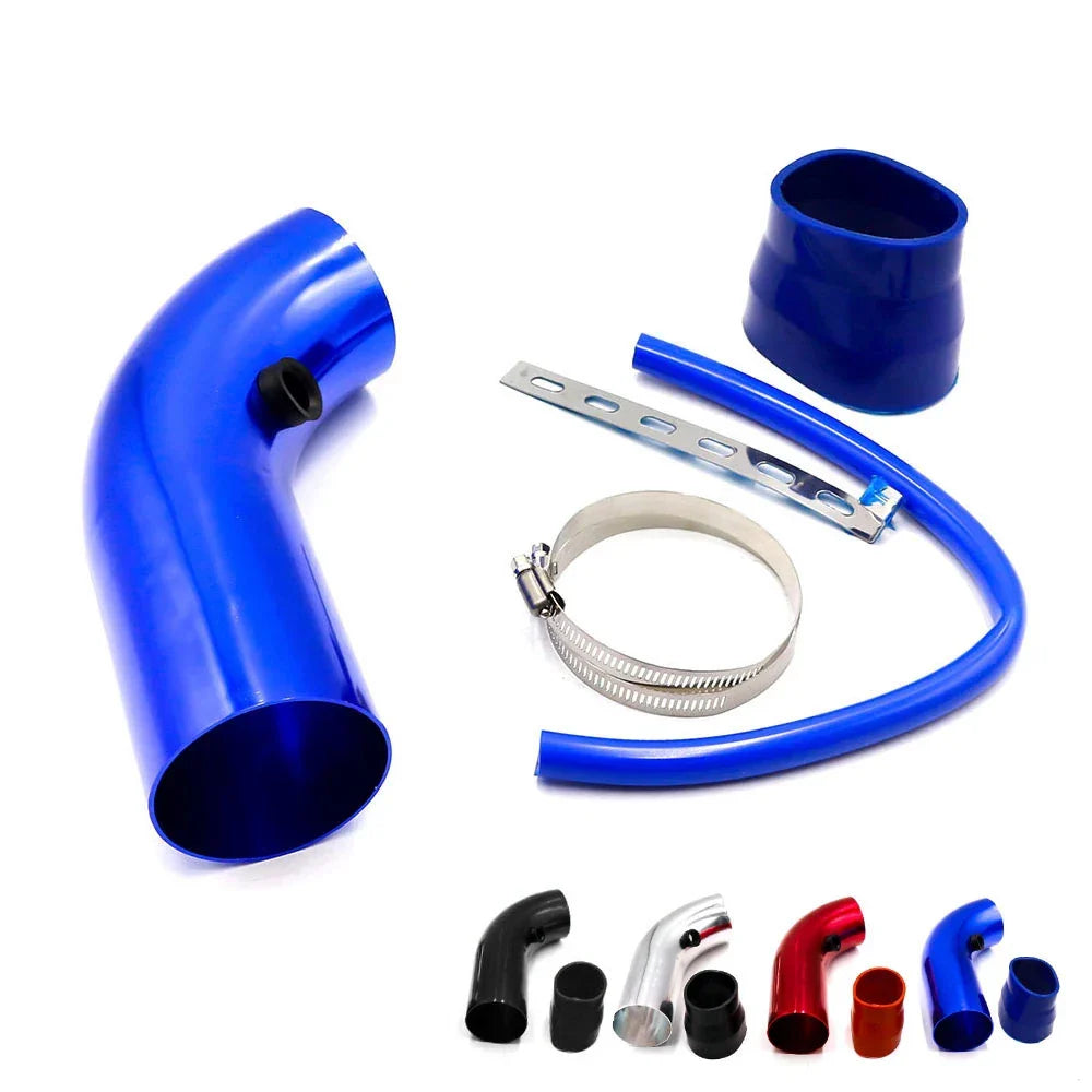 Universal Aluminum car Air Intake Pipe kit 3'' inch 76mm Pipes cold Air Intake System Duct Tube Kit Air filter