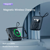 Magnetic Wireless Charger Magsafe Powerbank Built in Cable Mobile Phone Holder for iPhone 15 14 13 12 Pro Max Charger 10000mAh