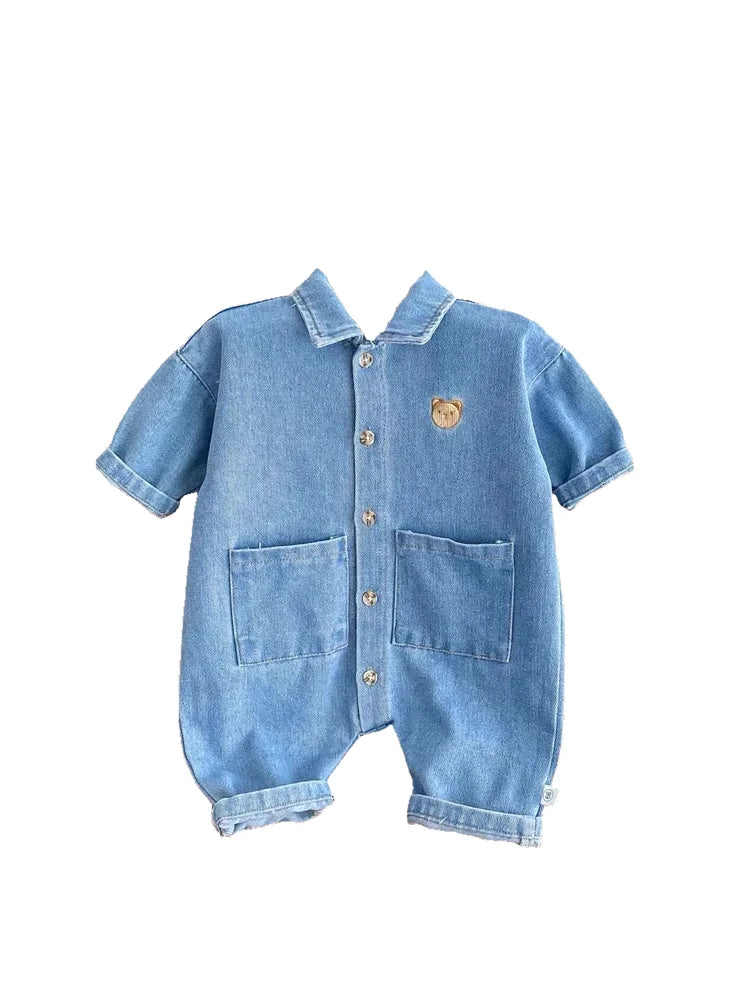 Baby Rompers Infant Boys Girls Clothes Denim Jumpsuits for Infants and Newborn Super Cute Outdoor Crawling Outfit Rompers