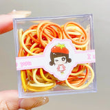 100pcs Colorful Rubber Bands In Summer Versatile Design No Harm To Hair Leather Cover Cute and Lively Hair Tie