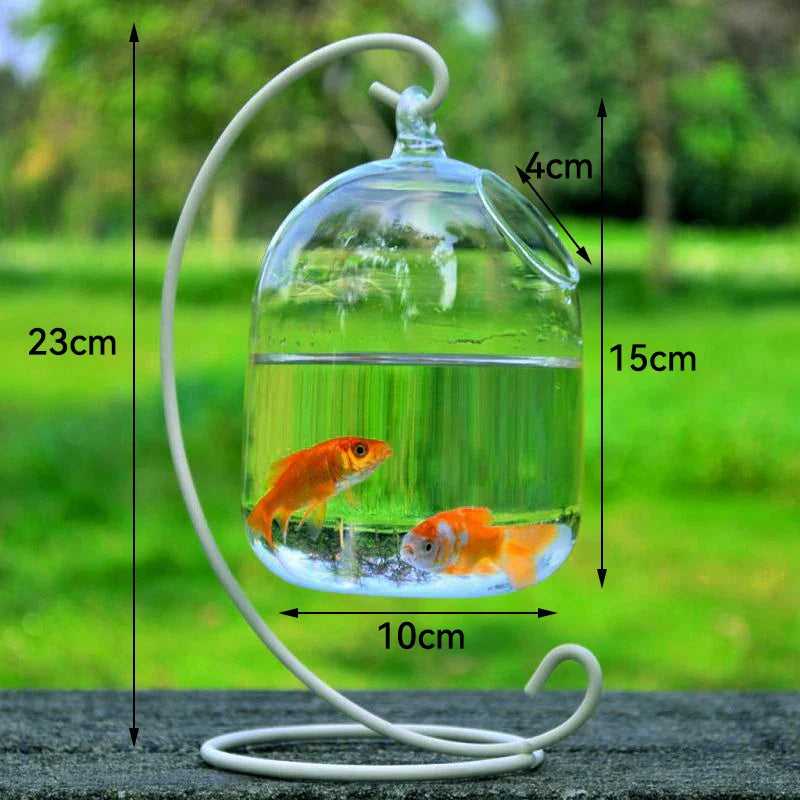 Mini Fish Tank Aquarium Accessories Goldfish Glass Fishbowl Fishing Hydroponics Terrarium Plant Flower Pot Pet Jellyfish Carp