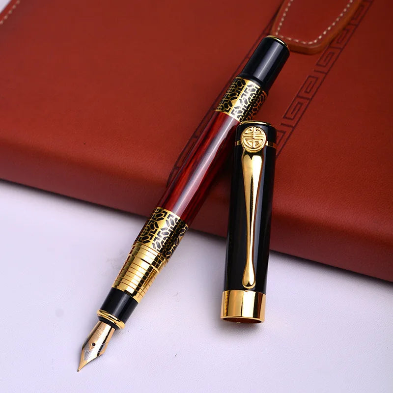 1 Piece Metal Chinese Style Creative Imitation Wood Grain Fountain Pen Stationery