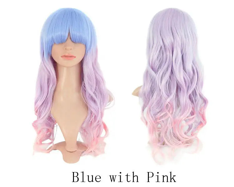 Lady 80cm Long Curly Wigs Fashion Cosplay Costume Hair Anime Full Wavy Party Wig