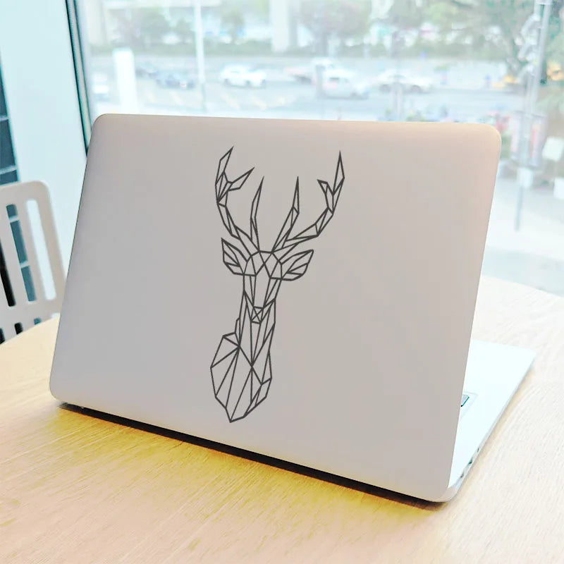 Geometrical Deer Animal Vinyl Laptop Decal Sticker For Macbook 13 Pro 14 Air Retina 15 Inch Mac Skin iPad Tablet Notebook Décor