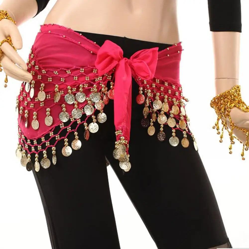 1Pc Belly Dance Waist Chain Five Layer Three Row Triangle for Indian Women’s Gold Coin Hip Scarf Fashion Dancewear Accessories