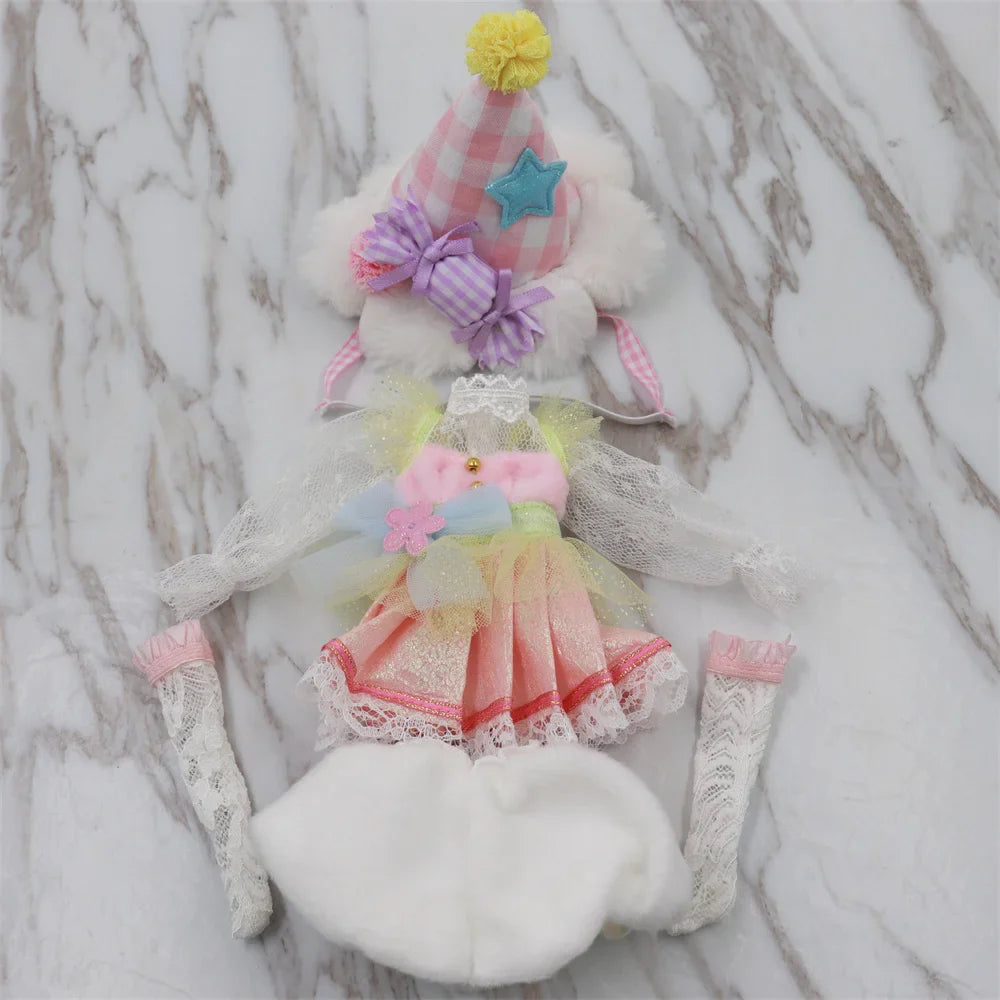 ICY DBS Blyth Doll dress 1/6 toy Clothes Lovely delicate lace princess skirt bow bjd outfits