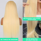 30 32 Inch 613 Honey Blonde 13x4 HD Lace Front Human Hair Wigs 250 Density Straight HD Transparent Frontal Wig For Women on sale