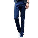 Mid-rise Zipper Fly Multi Pockets Men Jeans Spring Autumn Slim Fit Straight Denim Pants Streetwear Pantalon Homme Ripped Skinny