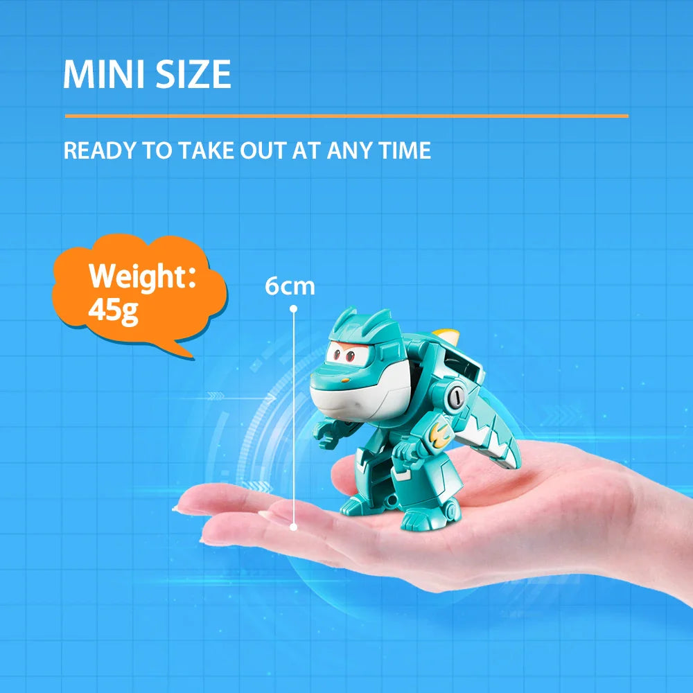 Super Wings S6 Tino 2 inches Mini Transforming Anime Deformation Plane Robot Action Figures Transformation Kids Toys Gifts