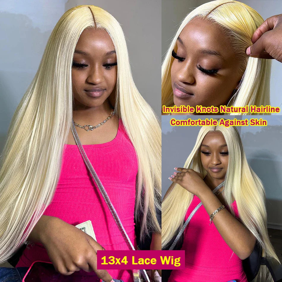 Luvin HD Transparent 613 Straight 13x6 Lace Front Human Hair Wig Color Preplucked 13x4 Honey Blonde Lace Frontal Wigs For Women