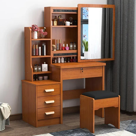 Dressing Table Length Drawers Amp Stool  Bedroom Small Apartment Simple Modern Sliding Mirror Simple Storage Cabinet Furniture