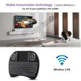 Colorful Backlight English Russian 2.4G Air Mouse Remote Touchpad for Android TV Box PC I8 Mini Wireless Keyboard