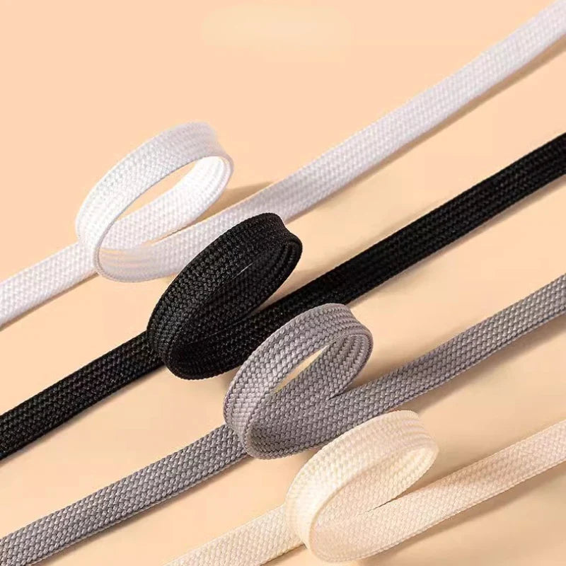 2024 new purchase of different sports and leisure black-and-white inelastic flat-bottomed leisure women's shoelace accessories