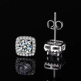 925 Sterling Silver 1-2 Carat Moissanite Stud Earrings Hip Hop Rock Style Couple Men Women Anniversary Birthday Gift