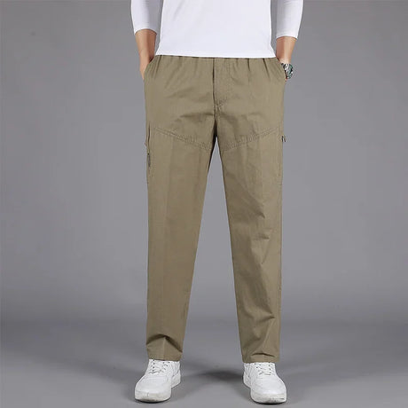 Middle Aged Men's Loose and Comfortable Pure Cotton, New Fashion and Versatile in Spring and Summer