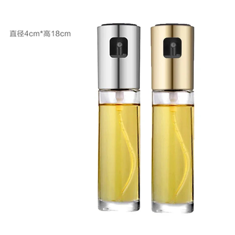 Stainless Steel Olive Oil Sprayer Bottle Pump Oil Pot Leak-proof Grill BBQ Cookware Tools Press Spray Glass Kitchen Oil Bottle