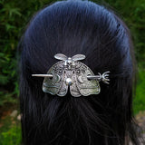 Witch Bat Hairstick Black Gothic Barrette Pagan Vampire Bat Animal Hairclip for women wicca gift