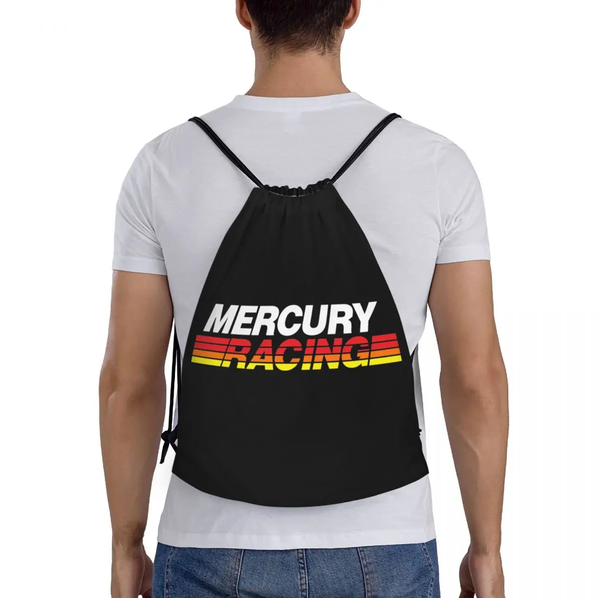 Mercury Racing Logo Bag Drawstring Backpack Sports Gym Sackpack String Bags for Hiking