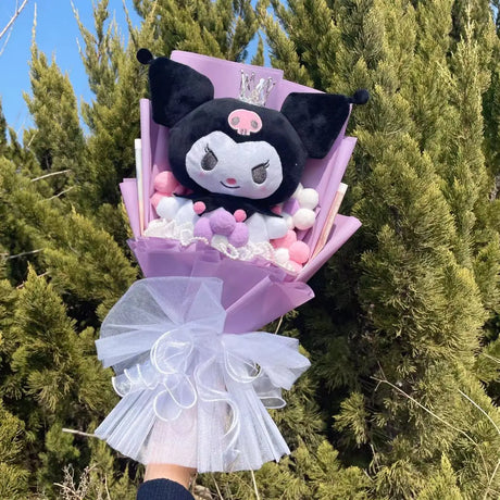 Christmas Gifts Cartoon Sanrio Plush Bouquet My Melody Kuromi Cinnamoroll Kt Cat Plush Doll Toy  Valentine Graduation Gifts