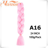 6 Pcs 24” Synthetic Braiding Hair Pink Jumbo Braids Hairstyles Purple Blue Blonde Ombre Hair Extensions For Women 100G/Pack