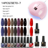 Mtssii  13/16Pcs Gel Nail Polish Set With 36W UV Lamp Dryer Manicure Kit Semi Permanent Soak Off Base Top Coat Nail Art UV Gel