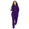 European and American women's new autumn and winter ruffle long sleeved women's high waisted wide leg pants two-piece set